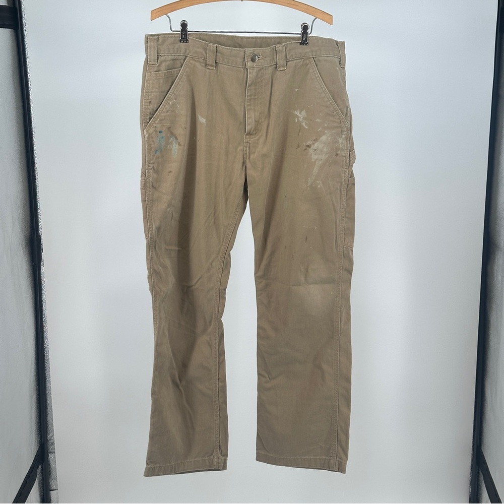 Carhartt Men's‎ Khaki Workwear Chinos 36x30 Thrashed Distressed